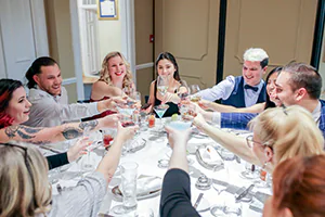 Fun times with a Corporate Holiday Party.  Photo by Jeffrey Meyer.