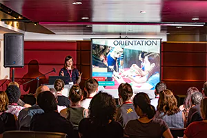 Students attend an orientation and open house event.   Event photo by Jeffrey Meyer.